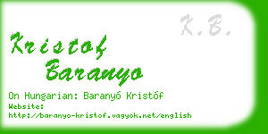 kristof baranyo business card